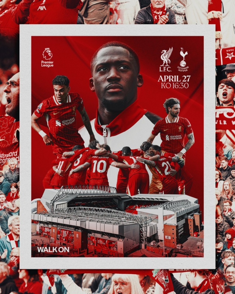 今夜见证红军加冕23:30利物浦主场战热刺 不败即锁定英超冠军